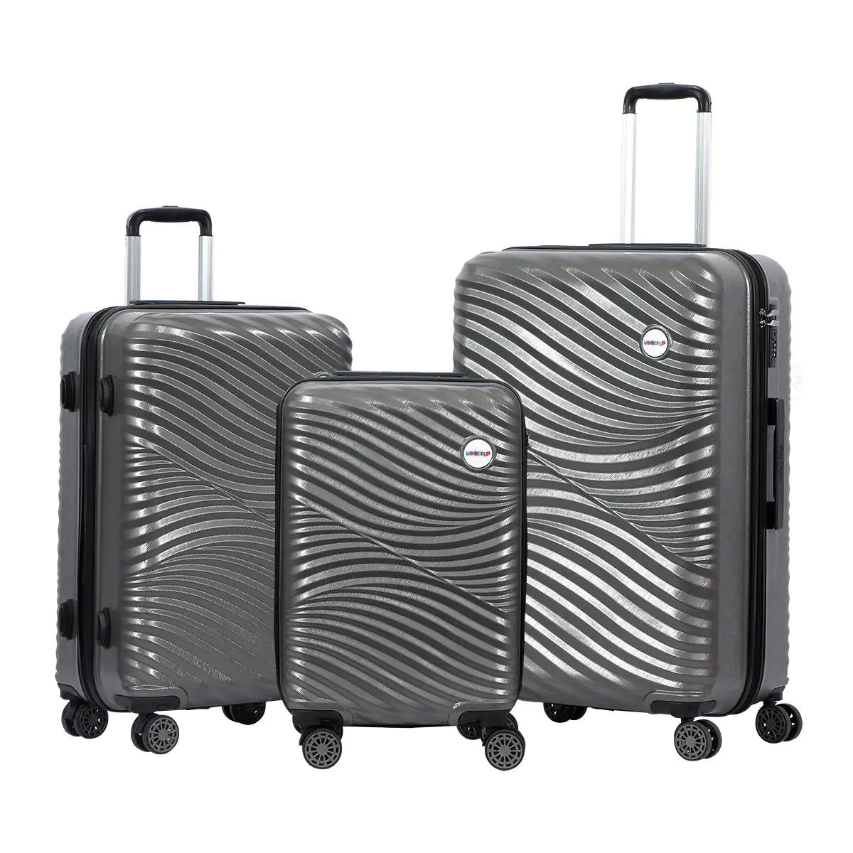 Dark Grey 3-Piece Spinner Luggage Set β Hardside Suitcases