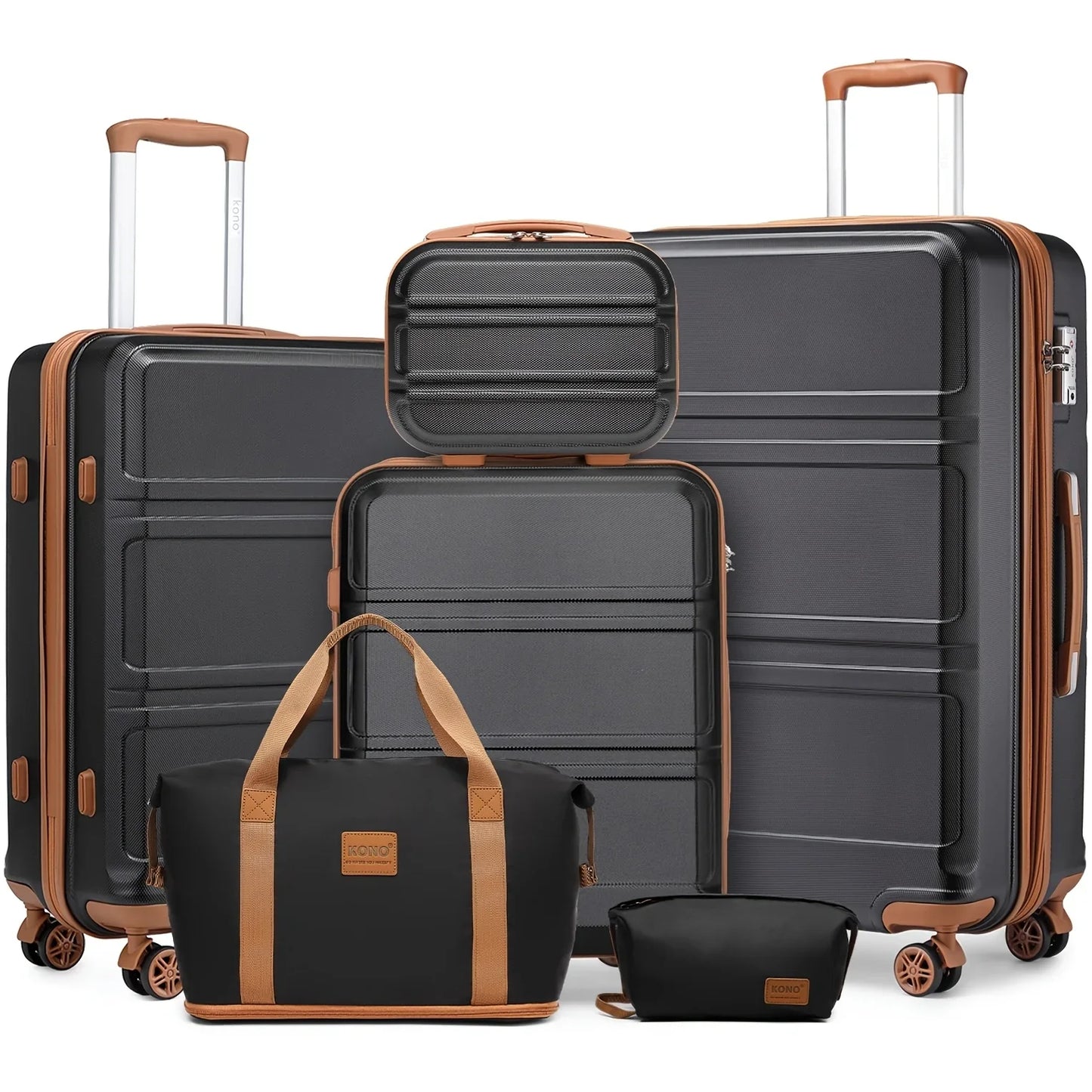 Kono Luxury 6-Piece Luggage Collection - Hardshell