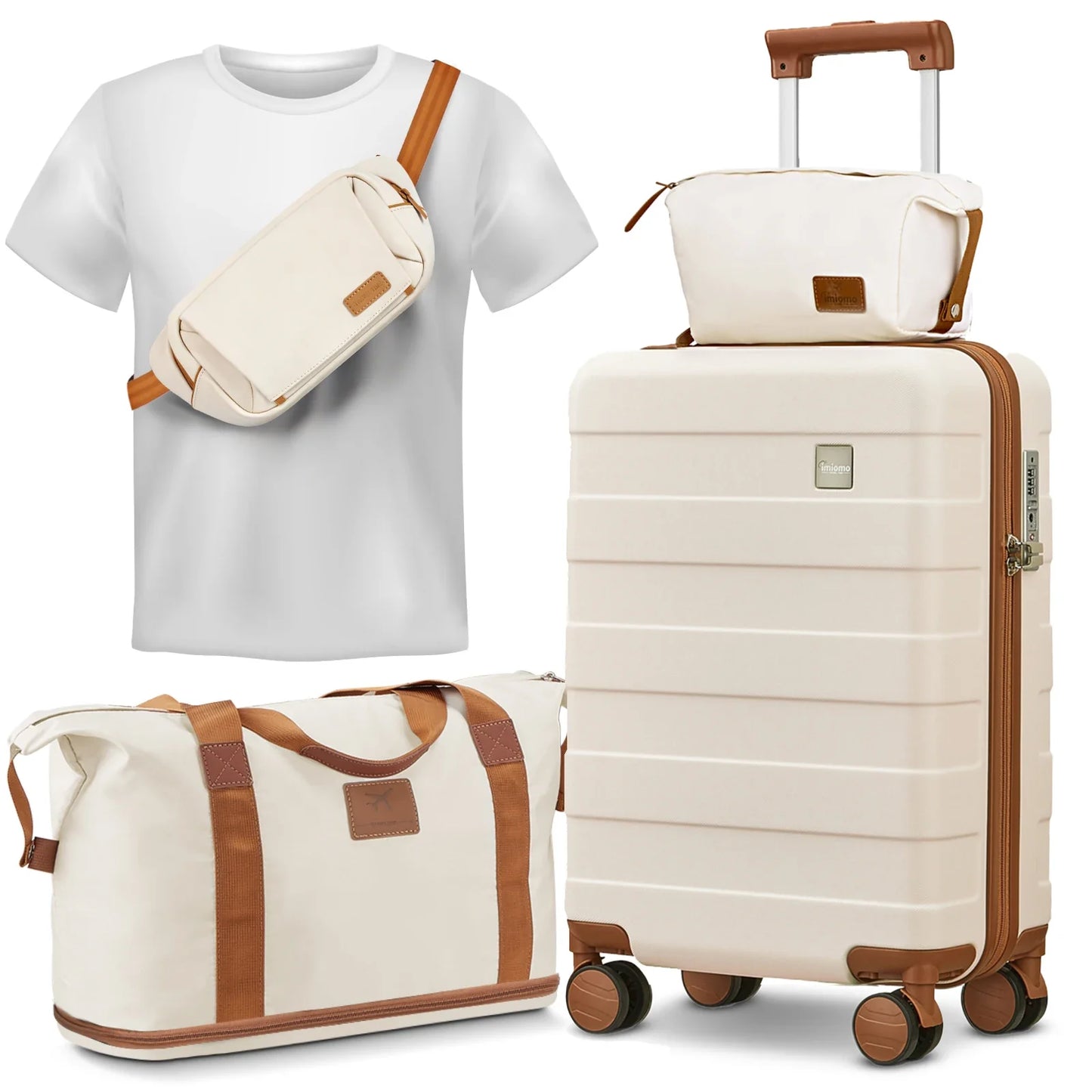 Travel Luggage Set Hard Shell Lightweight Carry Suitcase