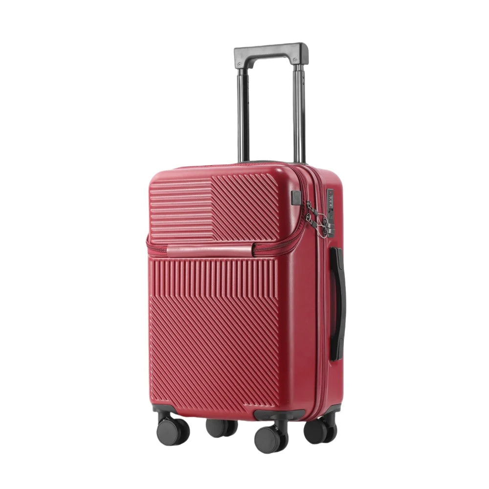 Luggage, swivel wheel combination lock carry-on