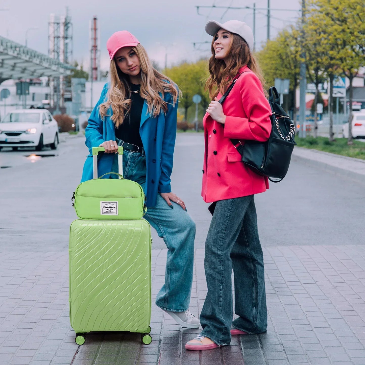 Luggage Sets 5 Piece, PP Hardshell Suitcase Sets