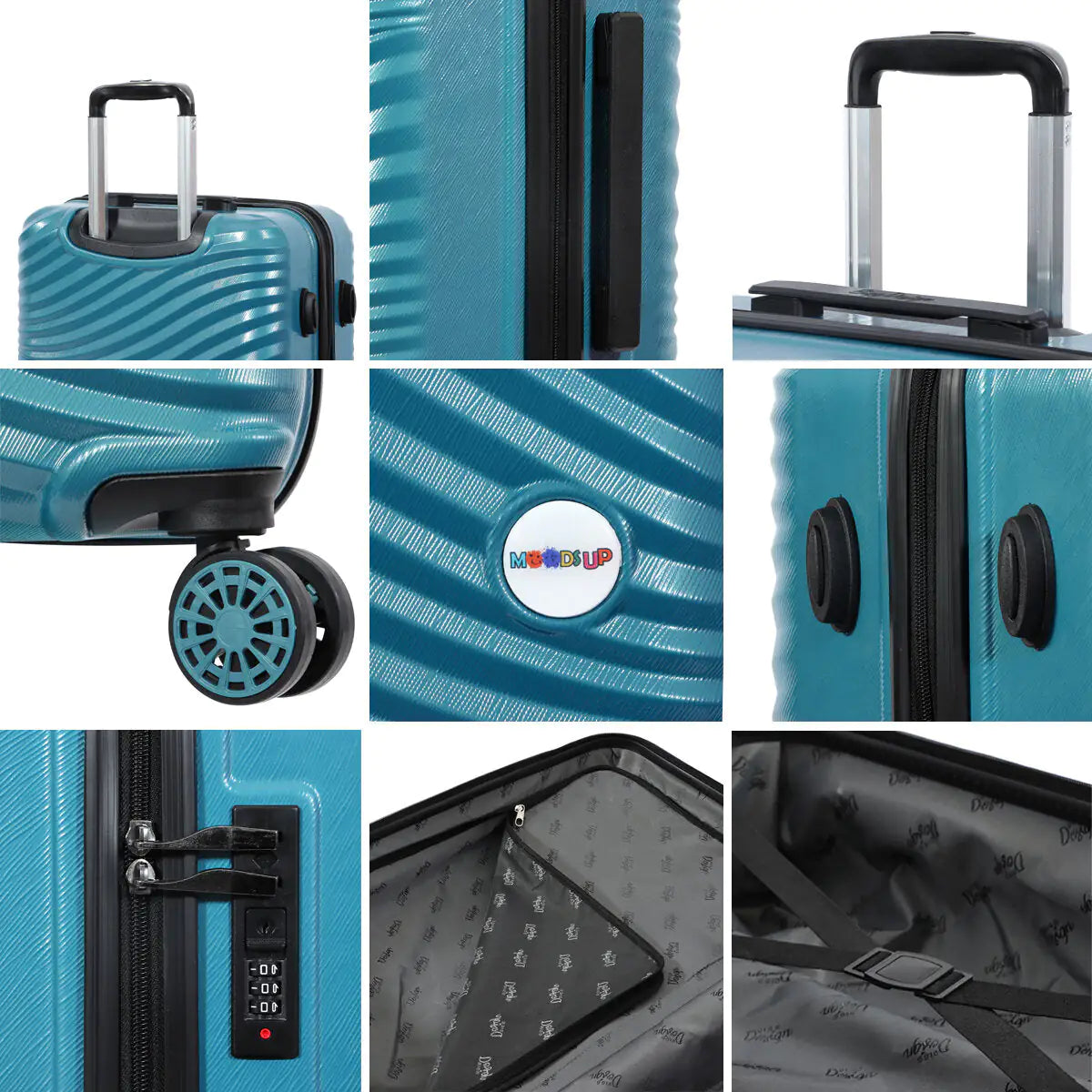 Blue 3-Piece Hard Shell Luggage Set