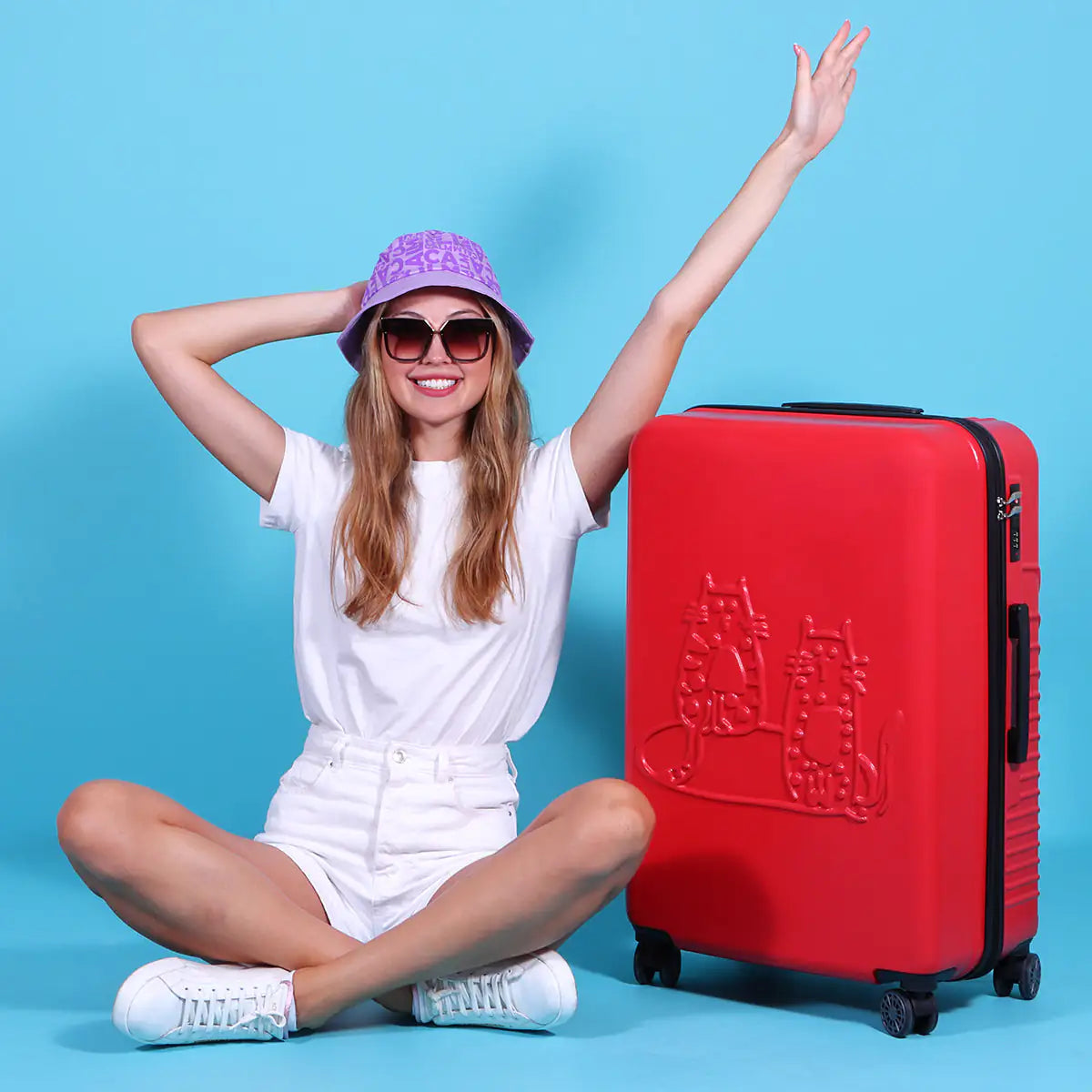 Red Medium Size Suitcase – 24-Inch Spinner Luggage