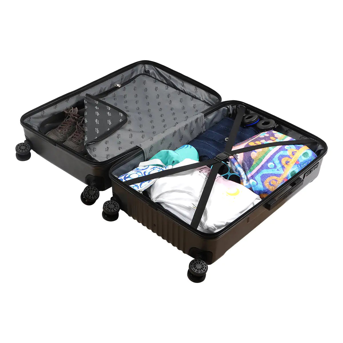 Biggdesign Ocean Hardshell Spinner Luggage Set, Gray, 3 Pcs