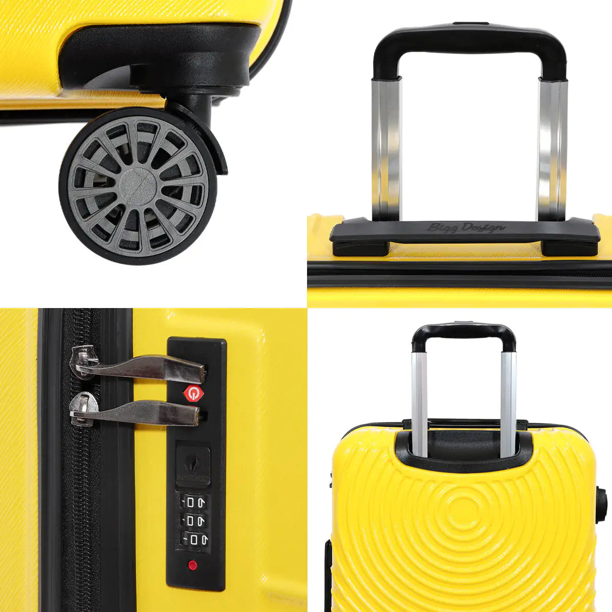 Yellow 3-Piece Spinner Suitcase Set – Cabin, Medium & Large