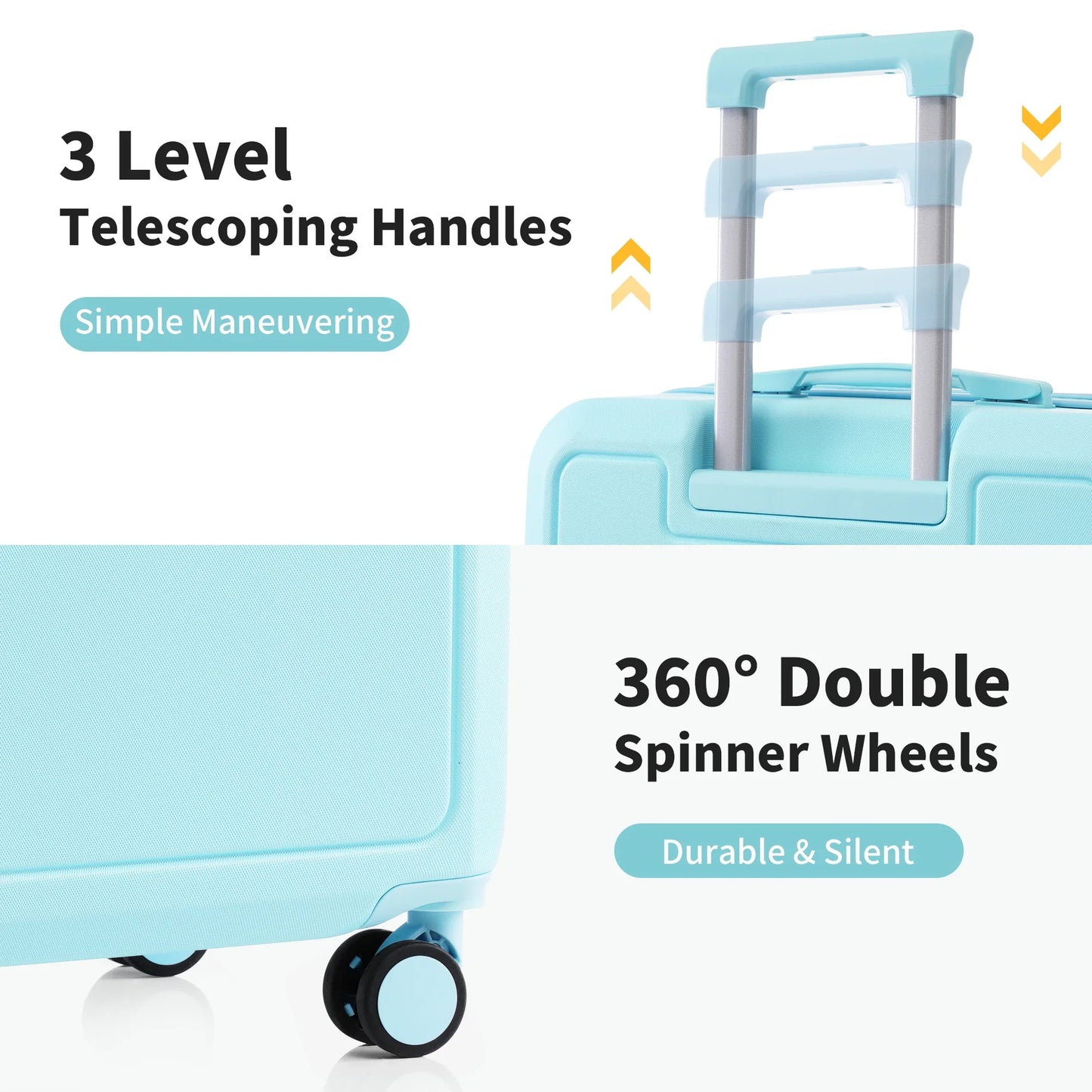 4 Piece Luggage Set with Compression Packing Cubes